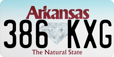 AR license plate 386KXG