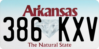AR license plate 386KXV