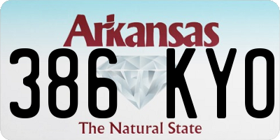 AR license plate 386KYO