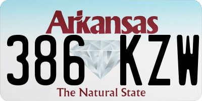 AR license plate 386KZW