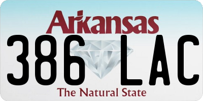 AR license plate 386LAC