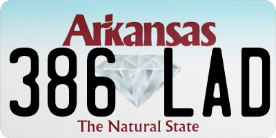 AR license plate 386LAD