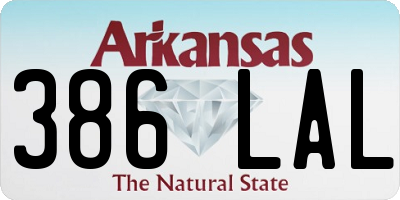 AR license plate 386LAL