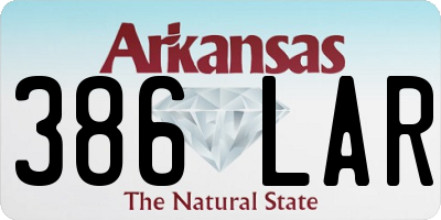 AR license plate 386LAR