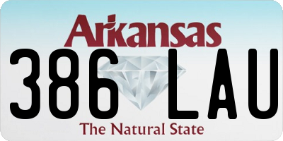 AR license plate 386LAU