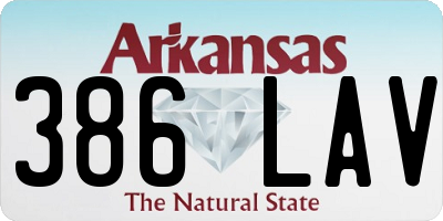 AR license plate 386LAV