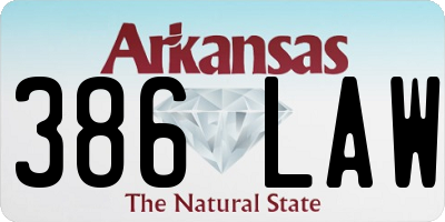 AR license plate 386LAW