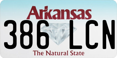 AR license plate 386LCN