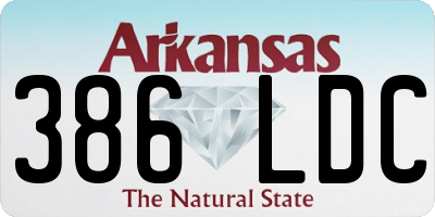 AR license plate 386LDC