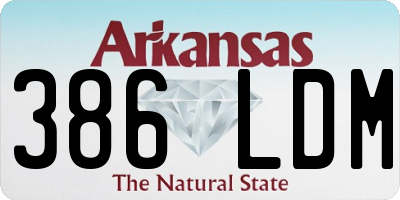 AR license plate 386LDM