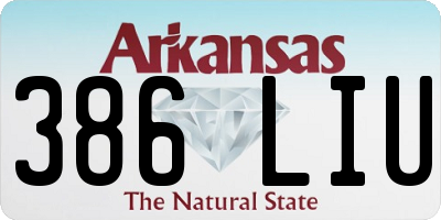 AR license plate 386LIU