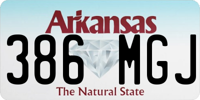 AR license plate 386MGJ