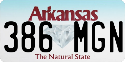 AR license plate 386MGN