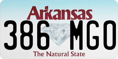 AR license plate 386MGO
