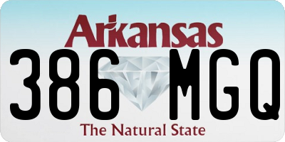 AR license plate 386MGQ