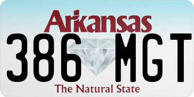 AR license plate 386MGT