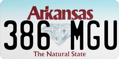 AR license plate 386MGU