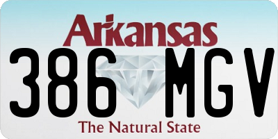 AR license plate 386MGV