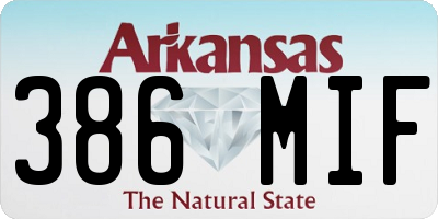 AR license plate 386MIF