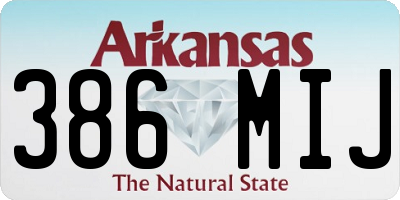 AR license plate 386MIJ