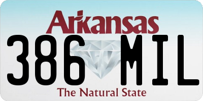 AR license plate 386MIL
