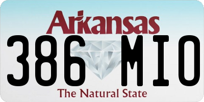 AR license plate 386MIO