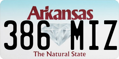 AR license plate 386MIZ