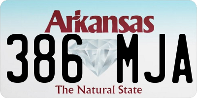 AR license plate 386MJA