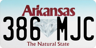 AR license plate 386MJC