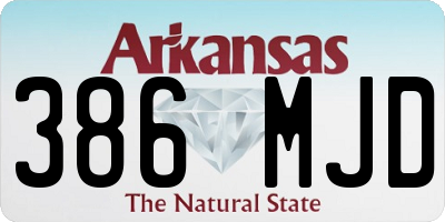 AR license plate 386MJD