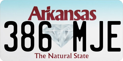 AR license plate 386MJE