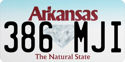AR license plate 386MJI