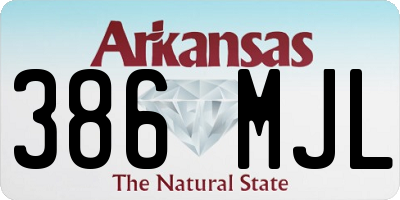 AR license plate 386MJL
