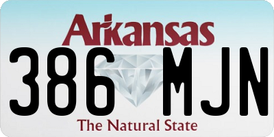 AR license plate 386MJN