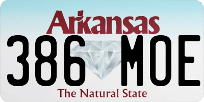 AR license plate 386MOE