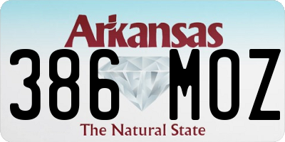 AR license plate 386MOZ