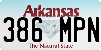 AR license plate 386MPN