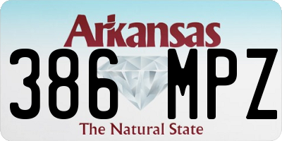 AR license plate 386MPZ