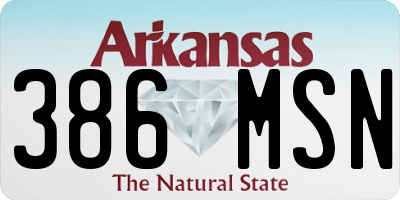AR license plate 386MSN