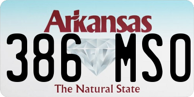 AR license plate 386MSO