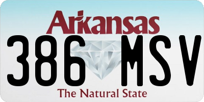 AR license plate 386MSV