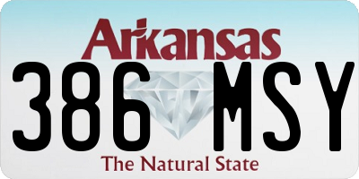 AR license plate 386MSY