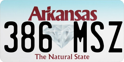 AR license plate 386MSZ