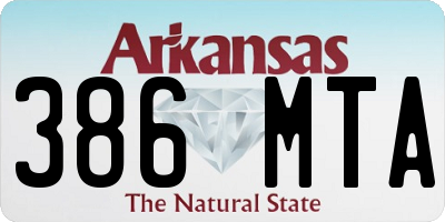 AR license plate 386MTA