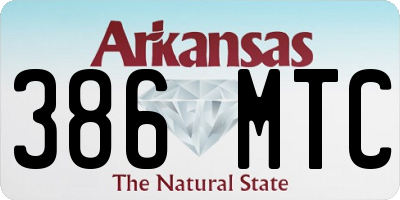 AR license plate 386MTC