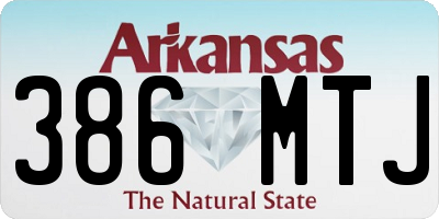 AR license plate 386MTJ