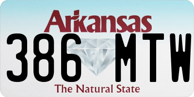 AR license plate 386MTW