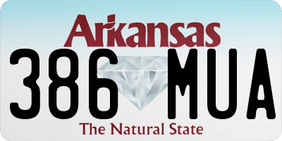 AR license plate 386MUA