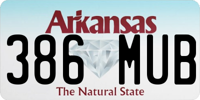 AR license plate 386MUB