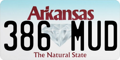 AR license plate 386MUD